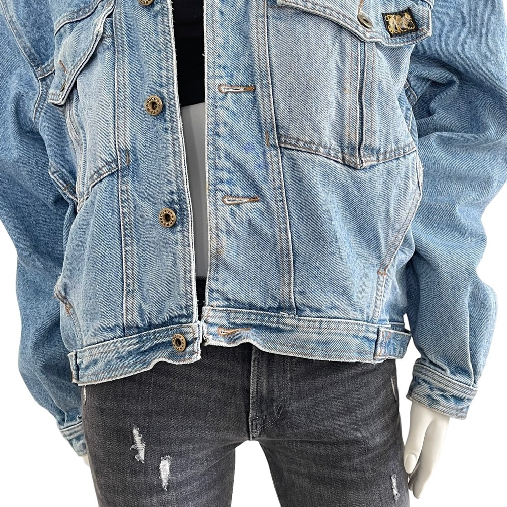 Vintage PARASUCO 90s Oversized Trucker Chore Denim Jean Jacket - Picture 4 of 14